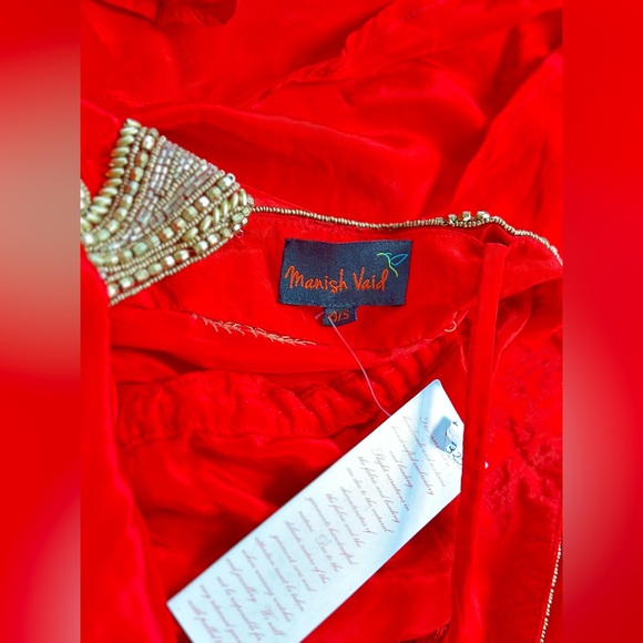 Red Manish Vaid Beach Dress - Picture 7 of 7